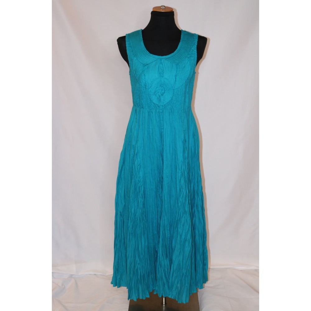 New Grace - Blue/Teal Detailed Maxi Dress